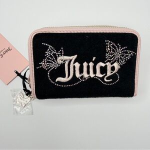 Juicy Couture Wing It Double Medium zip wallet Black and Pink